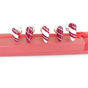 Candy Cane Press-on Nails